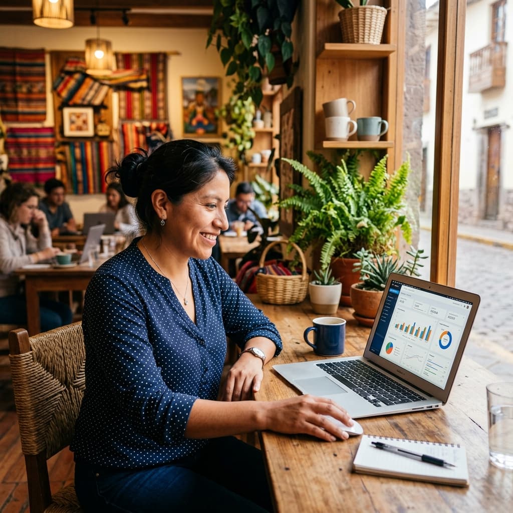 Emprendedora peruana usando INVY